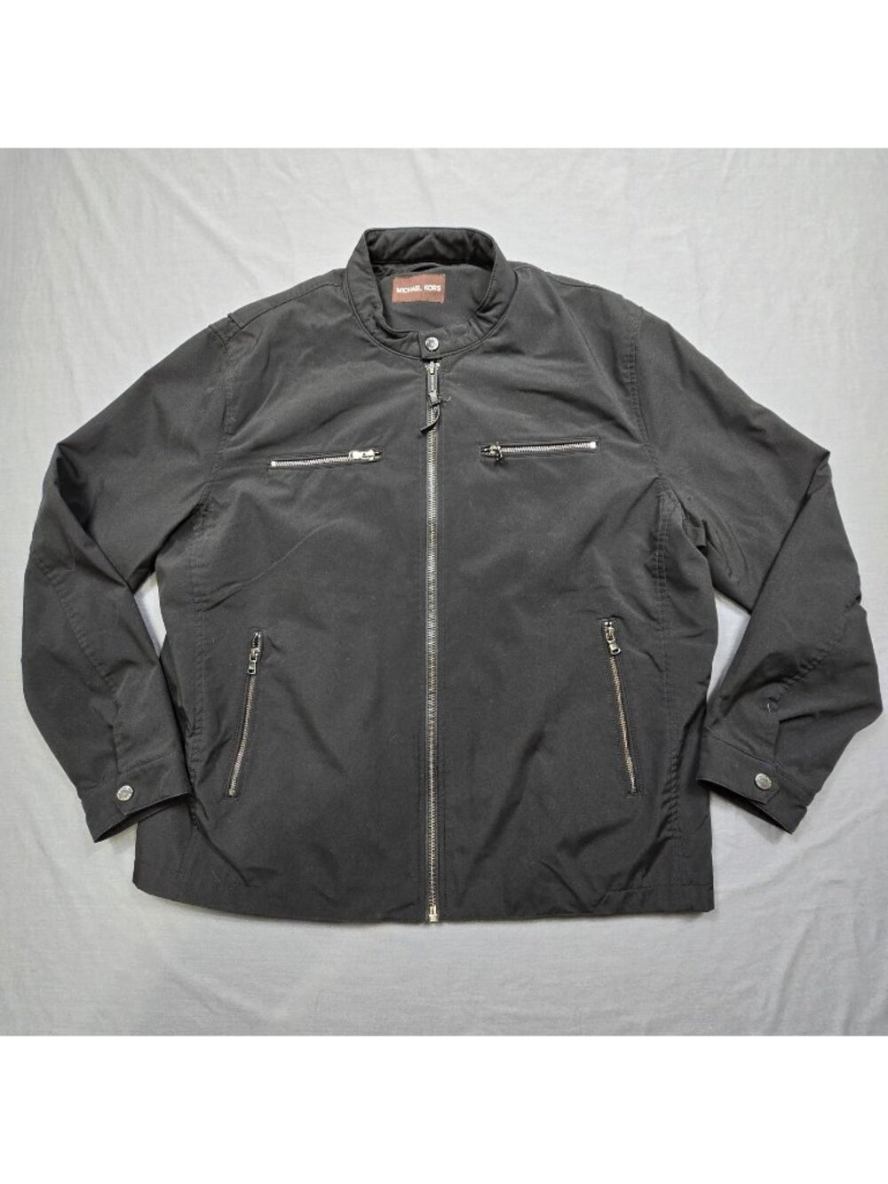 Michael Kors Mens Large Jacket Black Zip Pockets